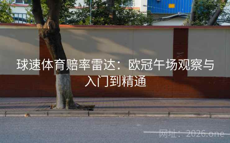 球速体育赔率雷达:欧冠午场观察与入门到精通
