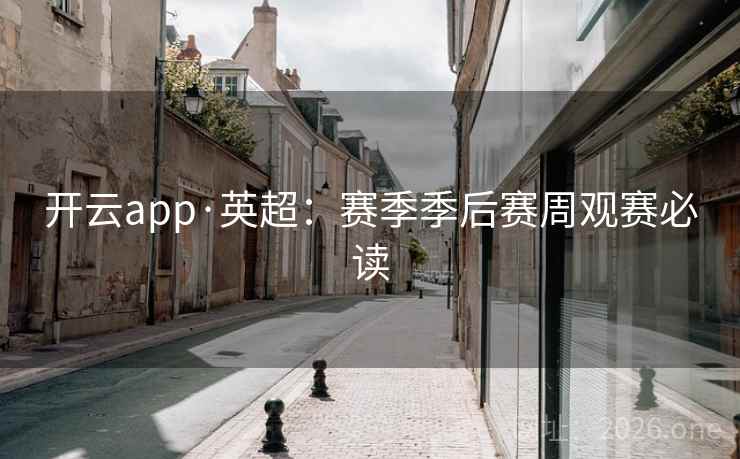 开云app·英超:赛季季后赛周观赛必读 开云app·英超:赛季季后赛周观赛必读